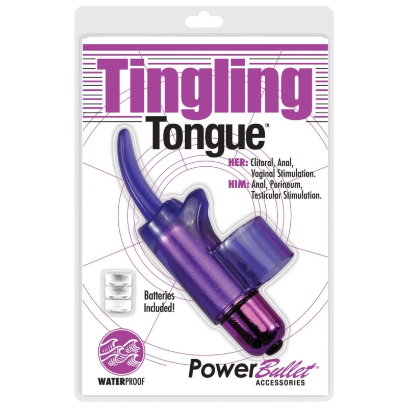 Wibrator na palec - PowerBullet Tingling Tongue Purple